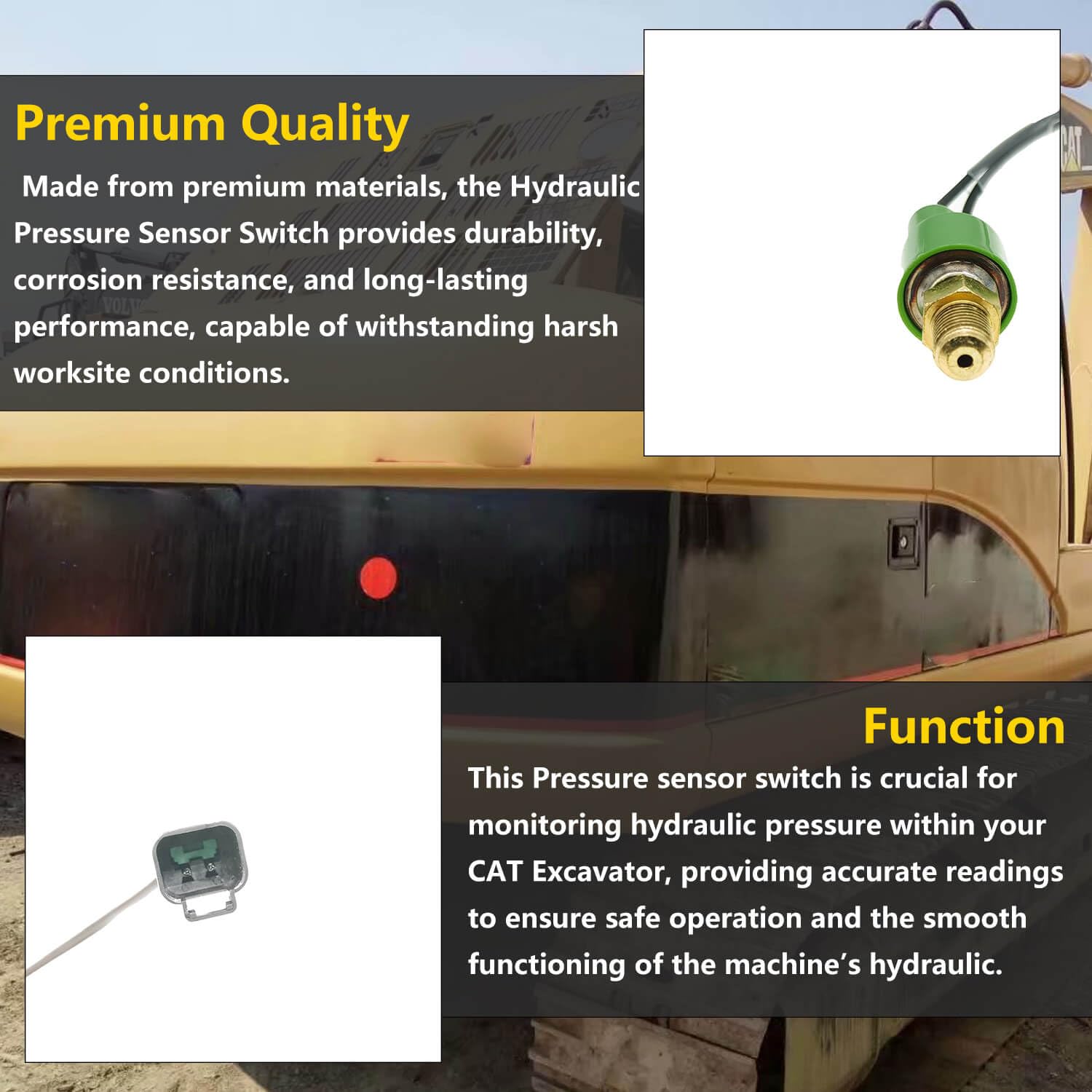 167-3466 Hydraulic Pressure Sensor Switch Compatible with Caterpillar CAT Excavator E320D E320C Replace 1673466 167-3466