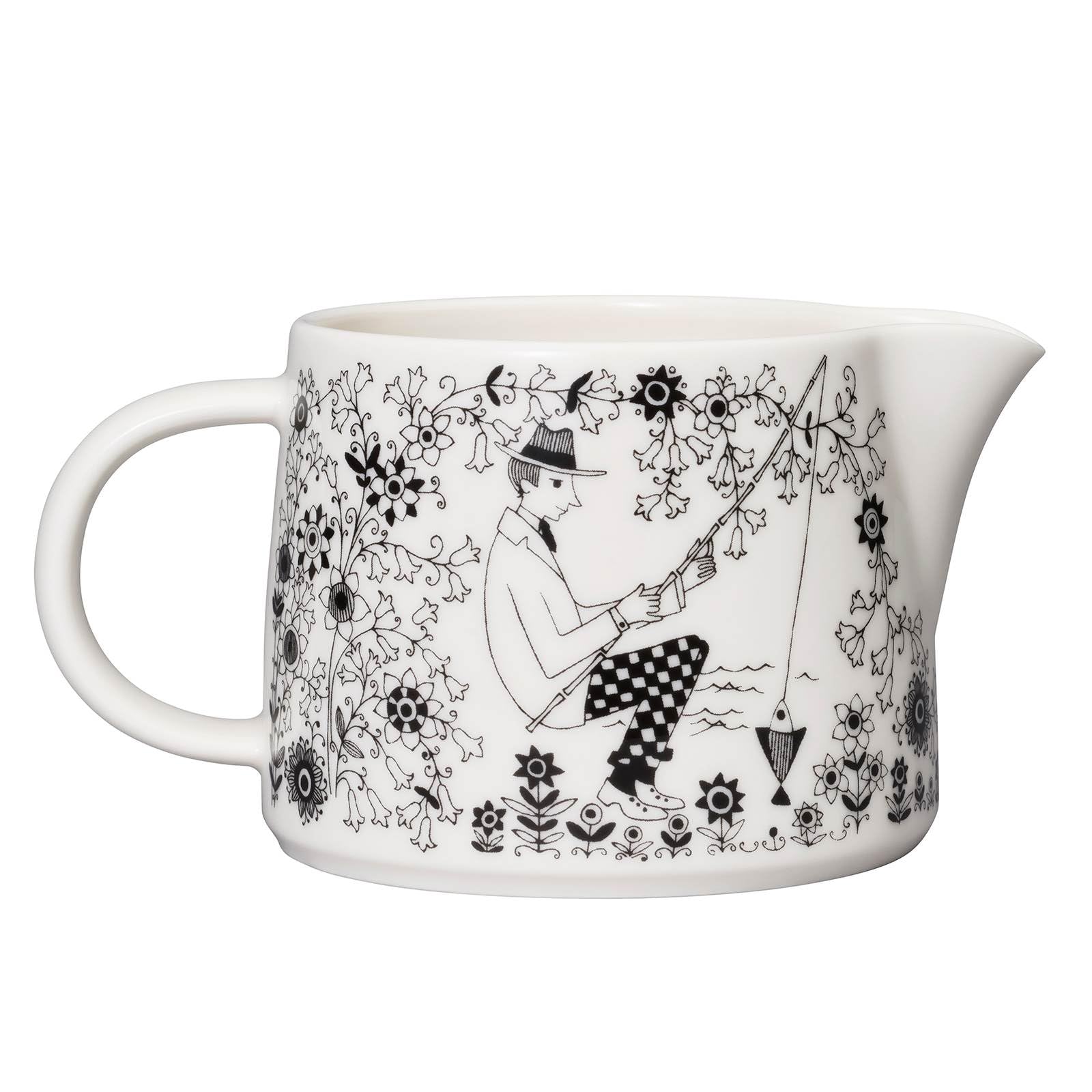 アラビア　陶器のピッチャー 白黒装飾 Amazon.co.jp: 【正規輸入品】 アラビア 食器 エミリア