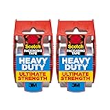 Heavy Duty Packaging Tape, 2 Inches x 800 Inches, Clear - 2 Count