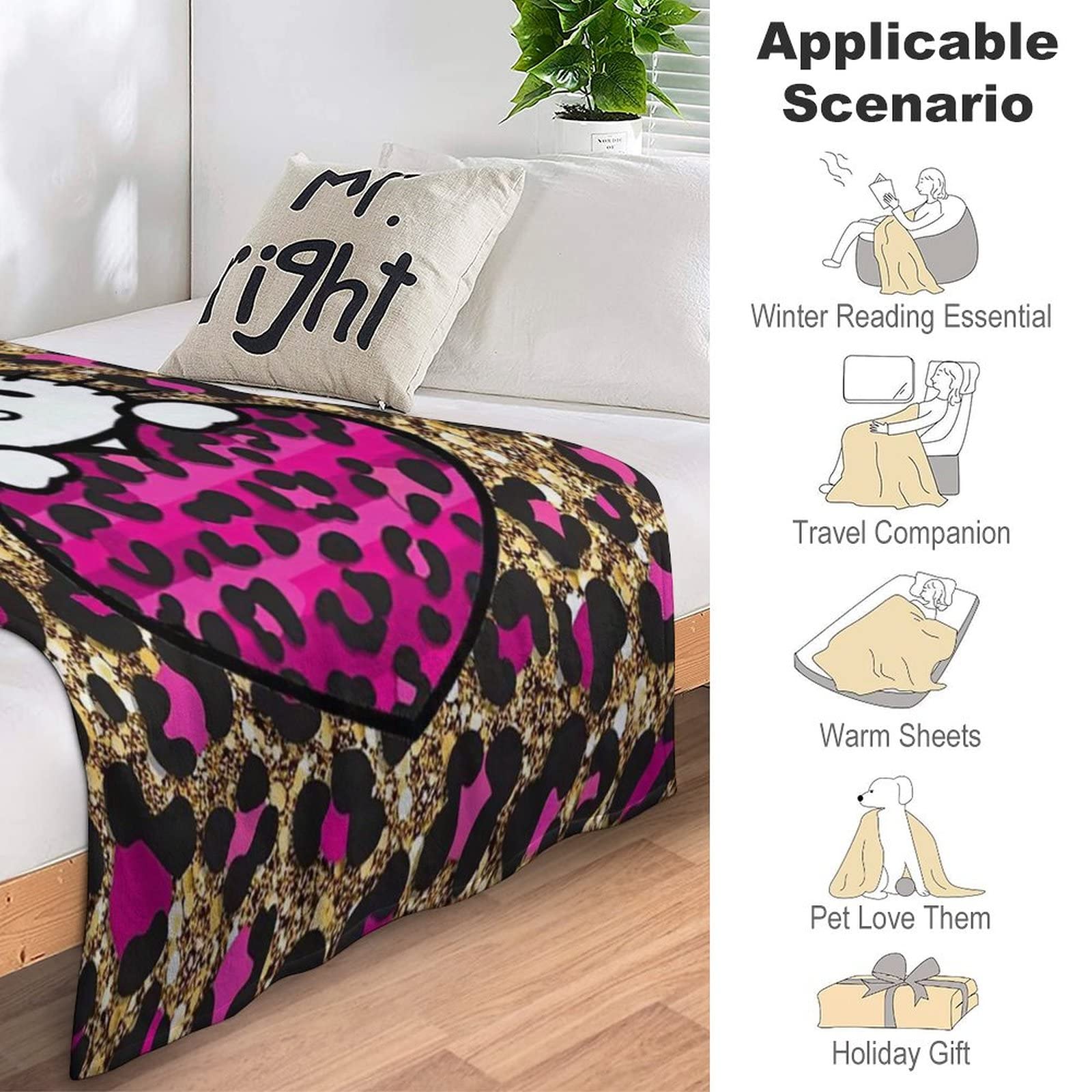 Amazon｜ハローキティ ヒョウ柄 毛布 シングル 冬用 ブランケット 100