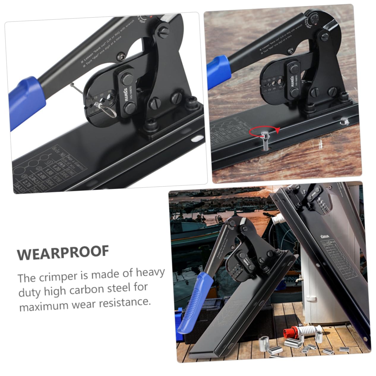 HOMSFOU Alicates De Crimpeado De Acero Al Carbono Forma Herramientas De Crimpeado Para Escritorio Alicates Para Crimpar Cables De Acero Uso Taller o Oficina