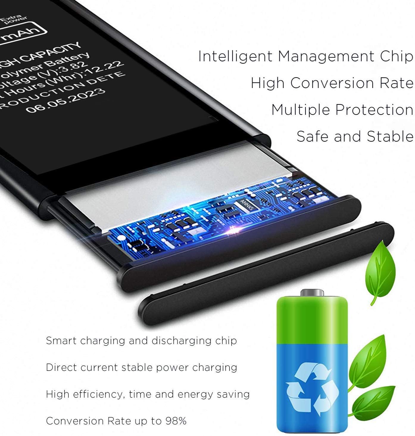 BATTERIA PER APPLE IPHONE 6, Sostituita 616-0805/616-0806 Batteria Ersatzakku EUR 20,11 - IT - Foto 9