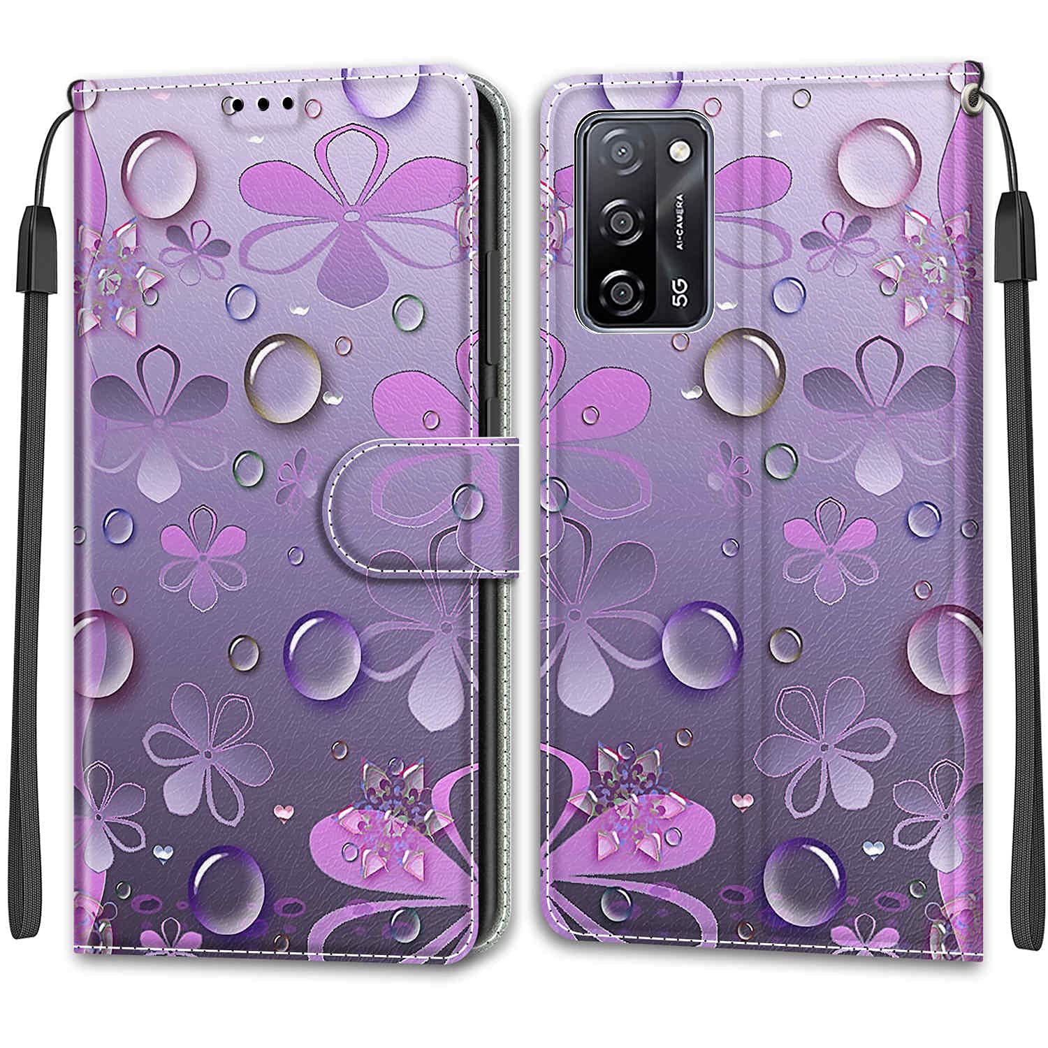 Coque Pour Oppo A16 / A16S / A54S / A55 5G / A54 4G / A53S 5G 6.52" Housse Etui PU Cuir Housse Téléphone Portefeuille Cover Case