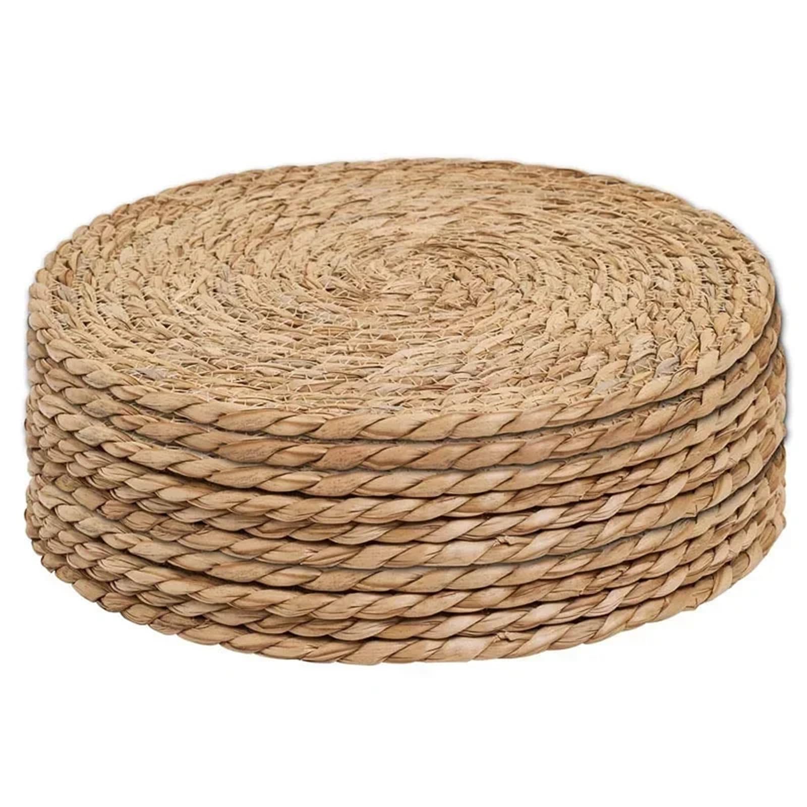 6pcs Tableware Insulation Pad Handwoven Rattan Placemats Round Heat Mats Woven Table For Dining Home Wedding Decor for Home Kitchen