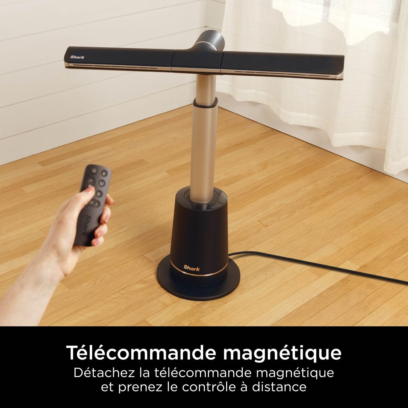 Shark TurboBlade Ventilateur colonne sans pale, rafraîchissement multidirectionnel à haute vitesse jusqu’à 20 mètres, discret, 10 vitesses, 180°, facile à nettoyer, gris anthracite, TF200SEU