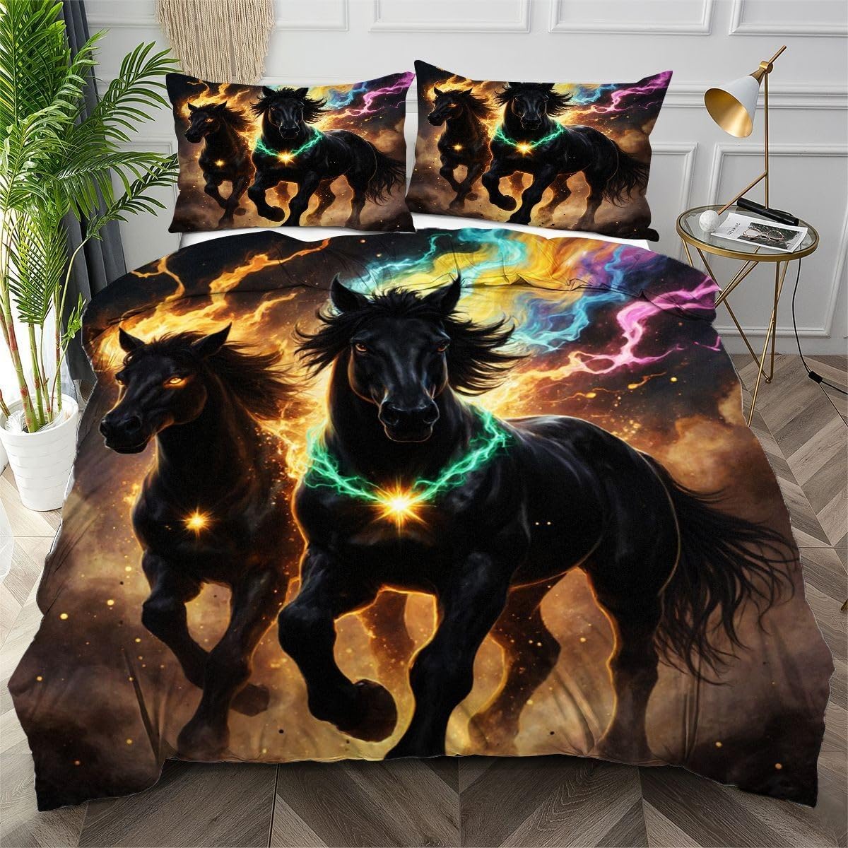 Housse de couette cheval 140x200 pour transformer la chambre des enfants en un ranch de rêve