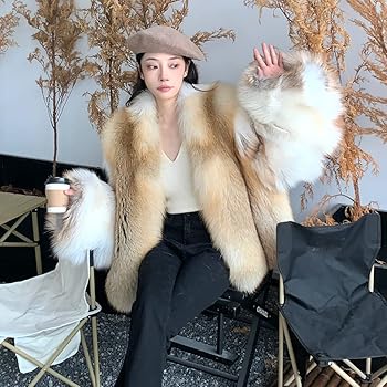 Amazon | [Denny&Dora] レディース フォックス ファー コート