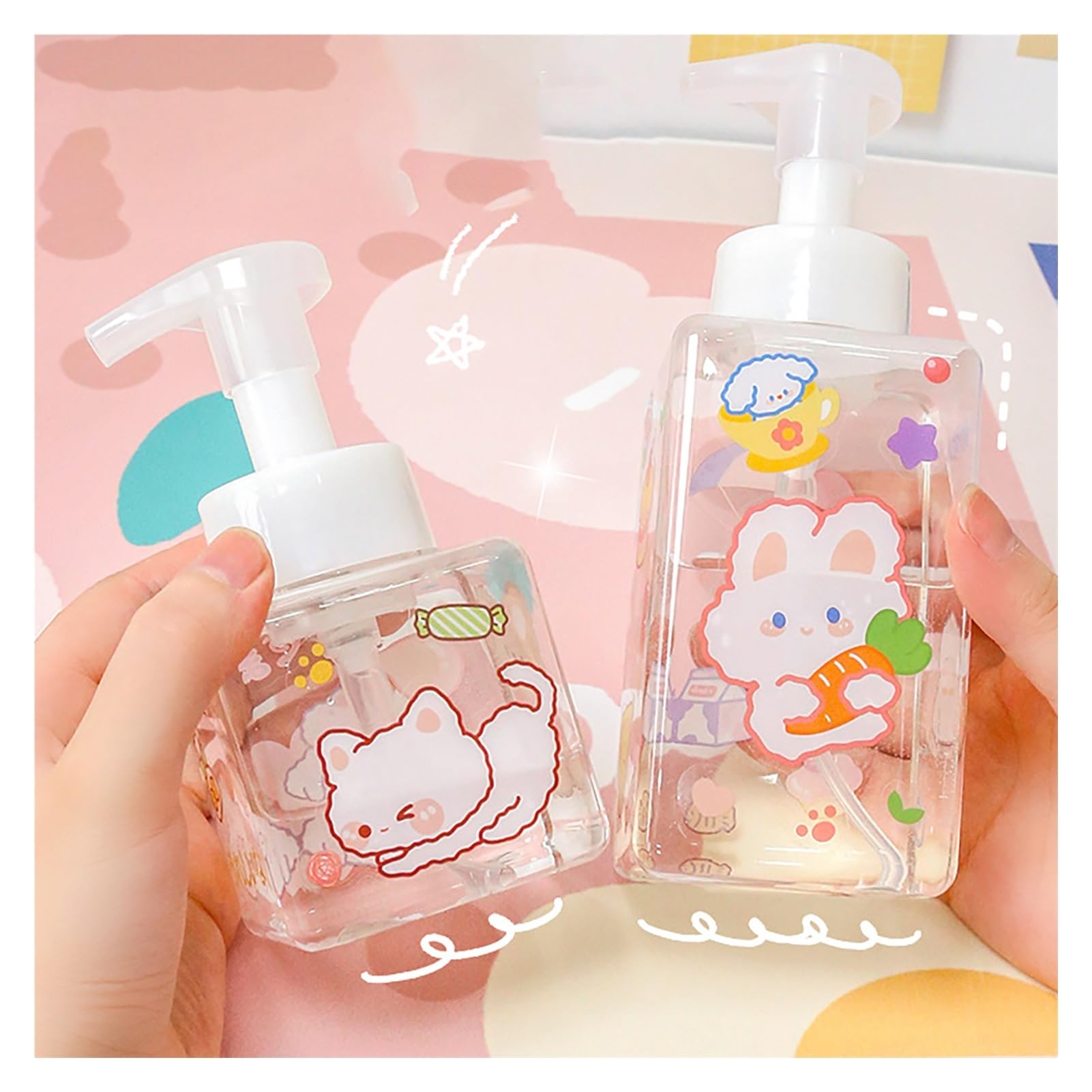 Dispensador de jabón espumoso, Botellas vacías con Bomba, desinfectante Manos for baño, champú, loción Corporal, contenedor rellenable, 10 Uds para Champu y Gel Ducha