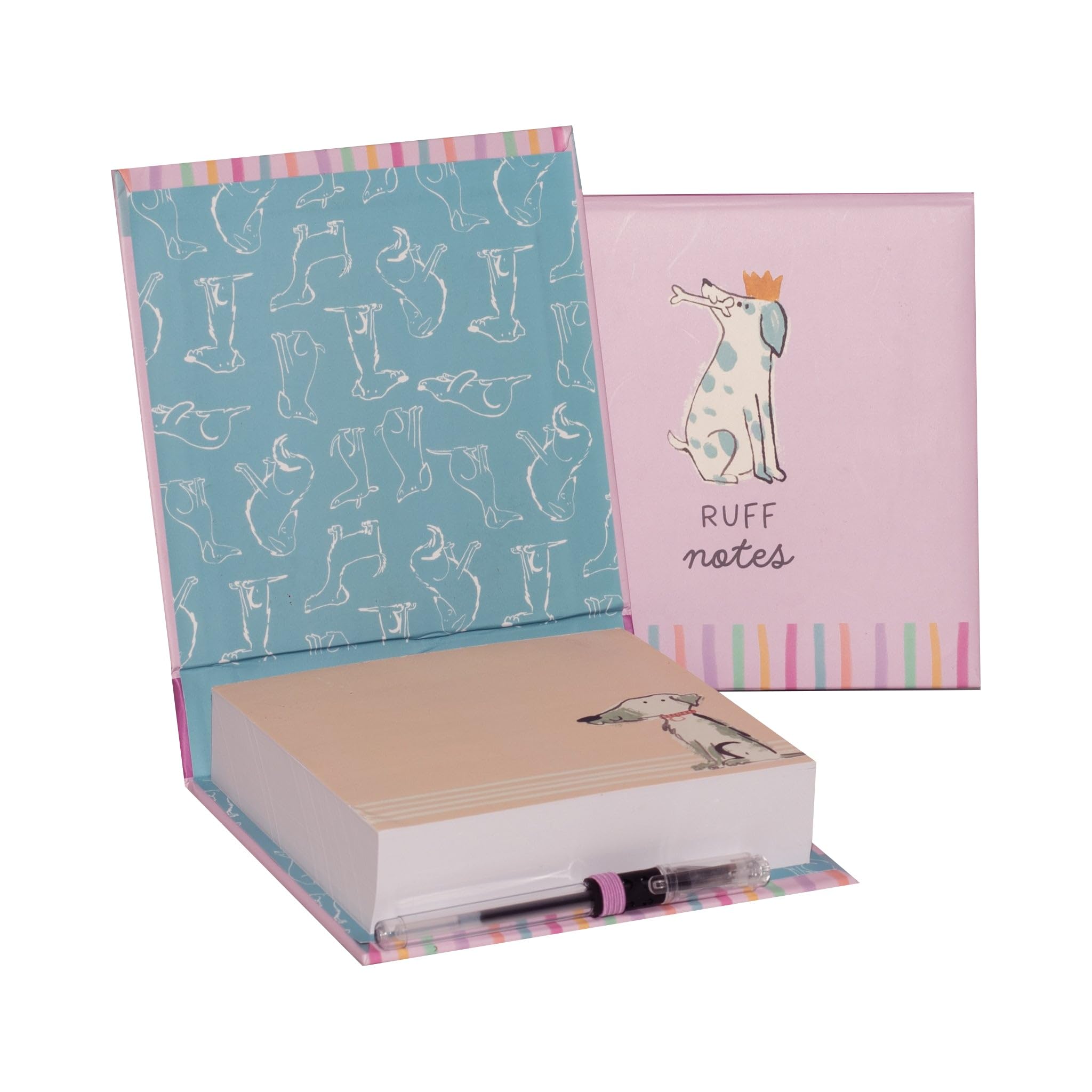 Design By Violet Dogs Note Block with Pen – 270 Page Desk Note Pad for Back to School and Dog Lovers