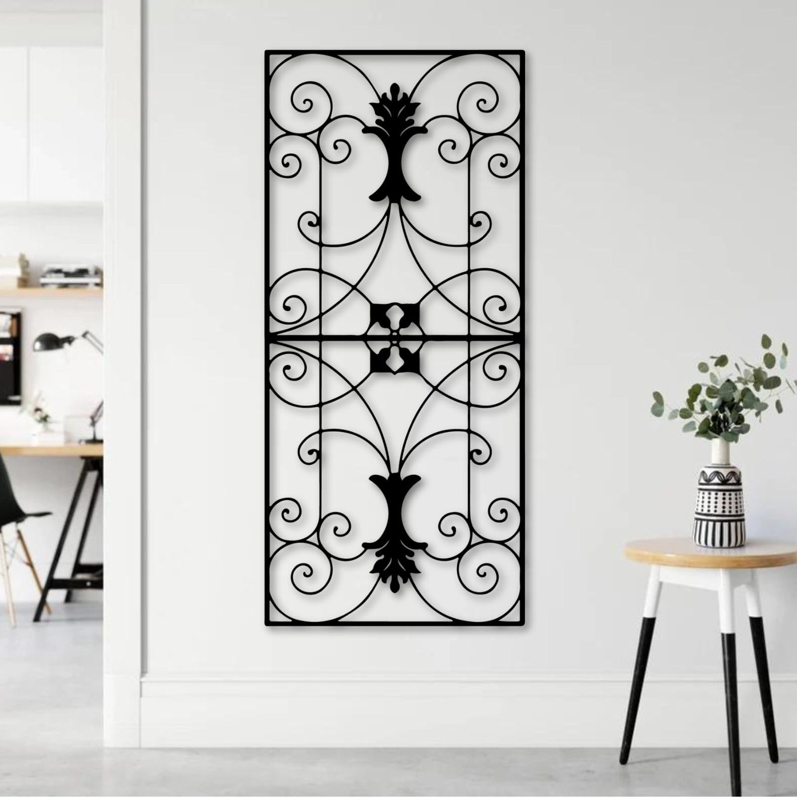 Scroll Wall Art, Geometric Wall Decor, Metal Scroll Wall Decor, Metal Geometric Wall Art, Minimalist Wall Decor, Large Modern Wall Art for Living Room