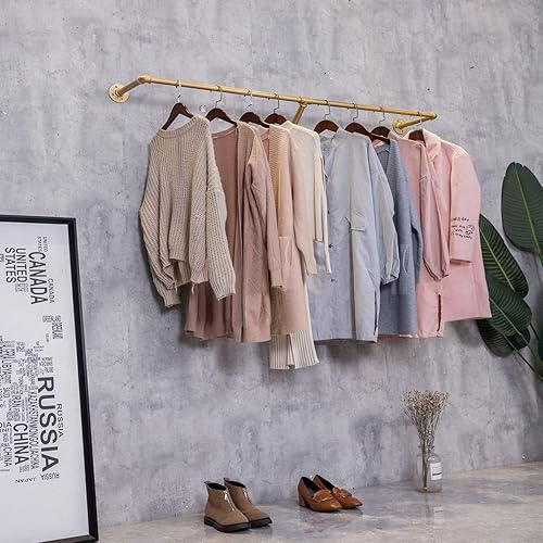 Miniatura 5 de Estante de tubería industrial retro montado en la pared, toallero colgante de baño, estante de metal para ropa para dormitorio, soporte de