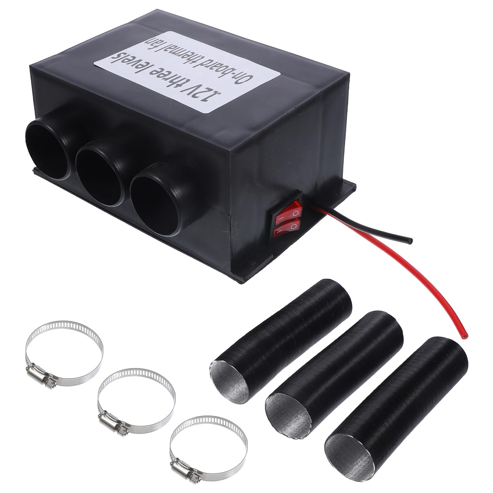 Desempañador de Coche Descongelador Eléctrico Negro para Ventana y Coche, Abs y Aleación de Aluminio, bajo Ruido, Visión Clara, 800w, para Desempañar y Descongelar