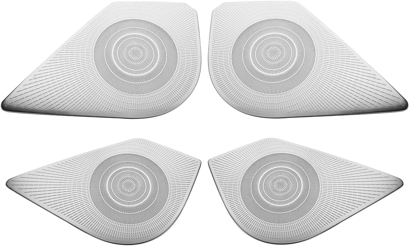 4PCS Stainless Steel Front & Rear Door Speaker Covers Trim Compatible with Kia K4 2025-2026 Accessories (Silver)