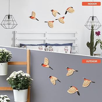 北欧風　木製ウォールアート Amazon.co.jp: Barydat 木製鳥 ウォールアート 木製飛ぶ鳥 壁