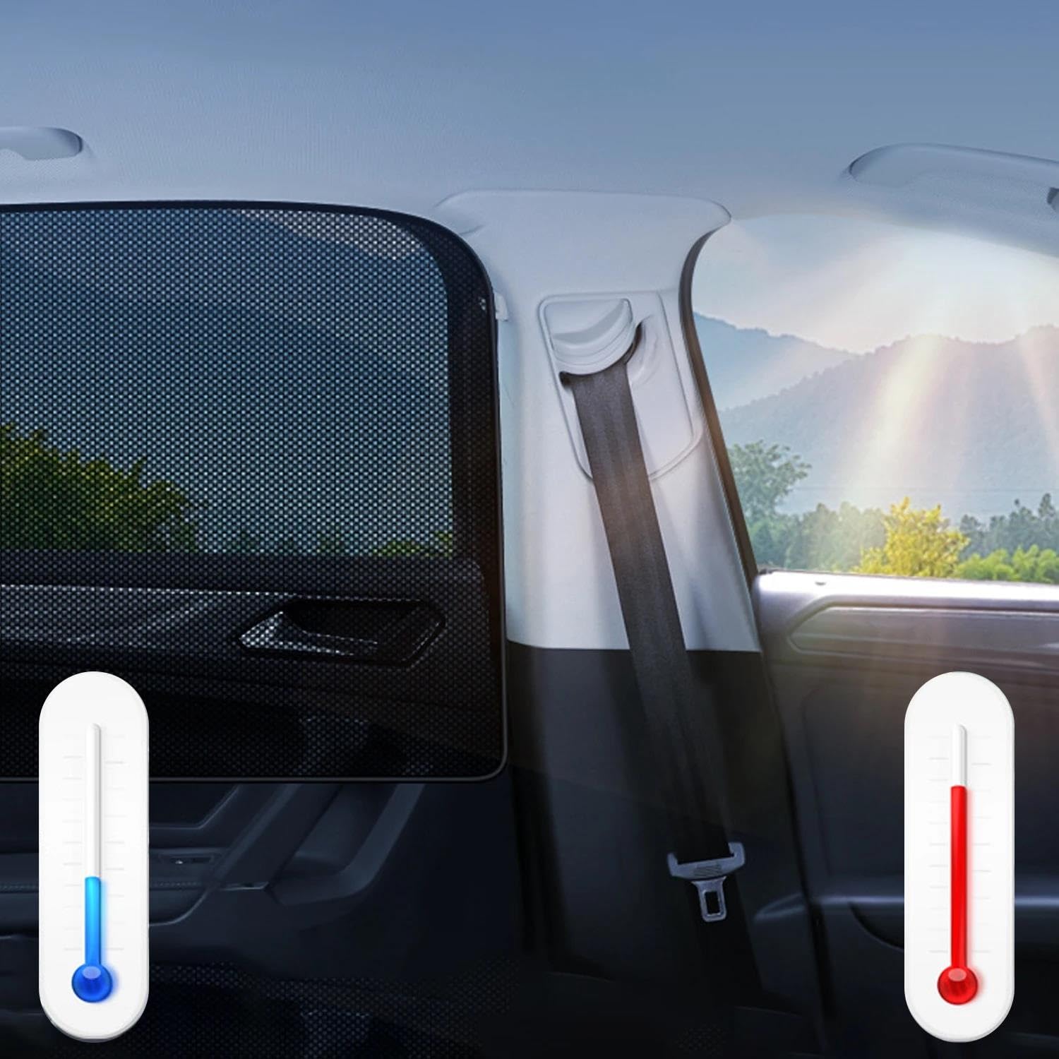 Parasol Coche Magnético Parasol Magnético Para Ventana Coche Doble Cara Parasol Para Ventana Delantera Y Trasera Protección Solar(2pcs Rear)