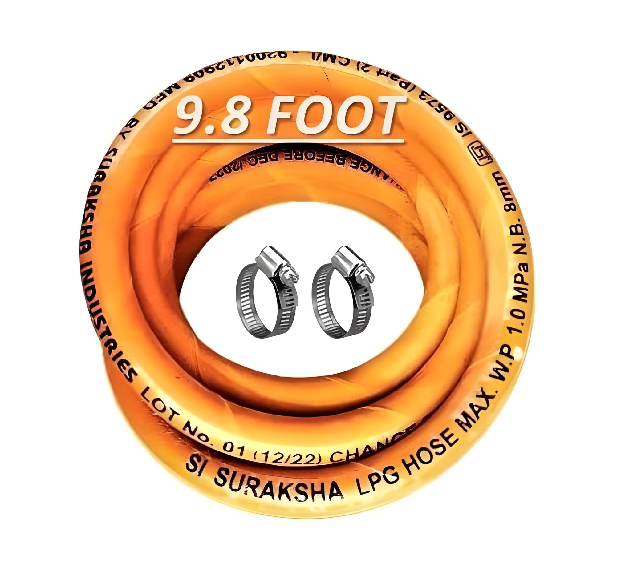 Handu 3 Meter Gas Pipe with 2 Hose Clump Super Suraksha Fine Quality ISO Certified LPG Hose Flexible Gas Pipe (Steel Wire Reinforced) (B08PPYB26K) Amazon Price History, Amazon Price Tracker