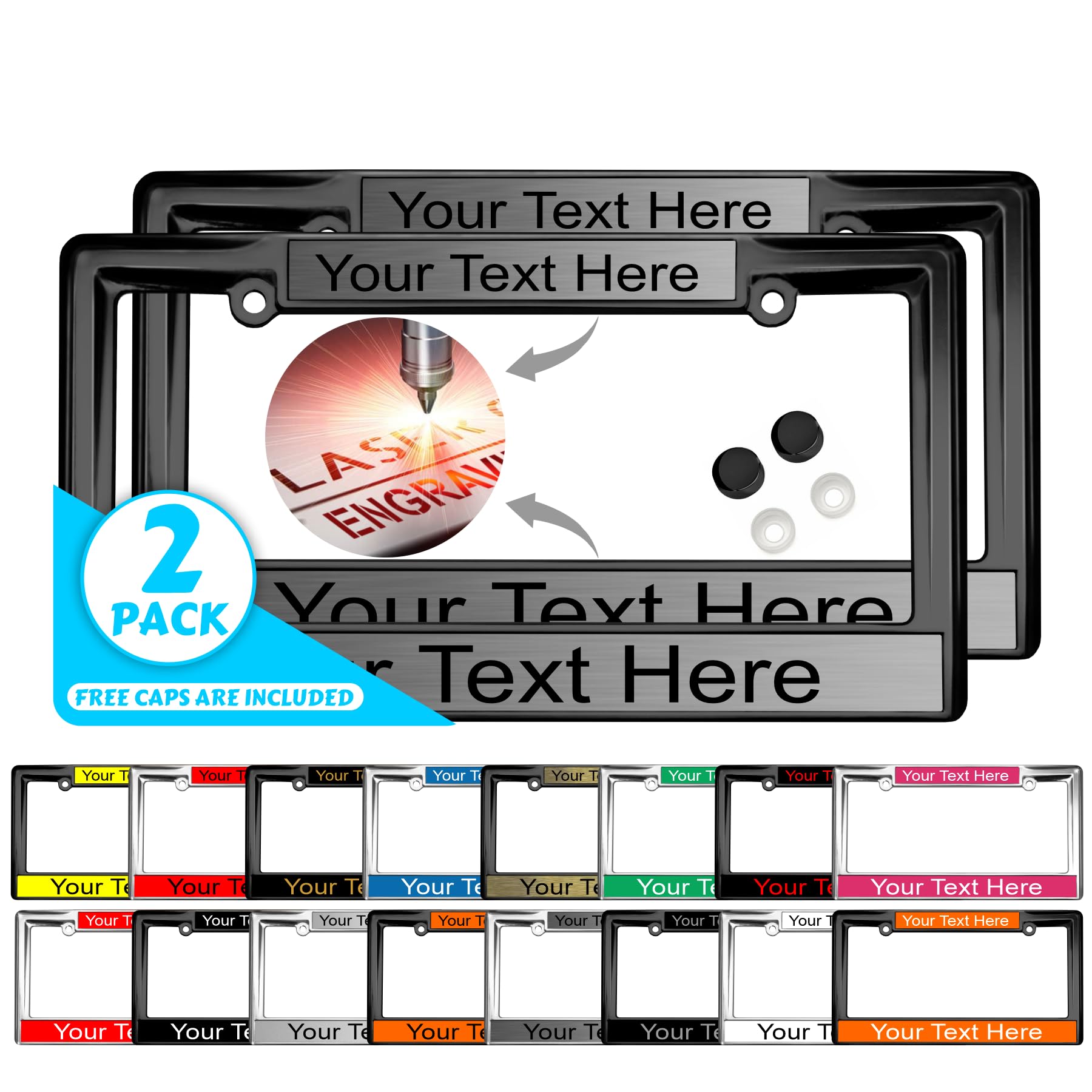 Custom Personalized Heavy Duty Metal Laser Engraved Car License Plate Frame wit - Picture 52 of 113