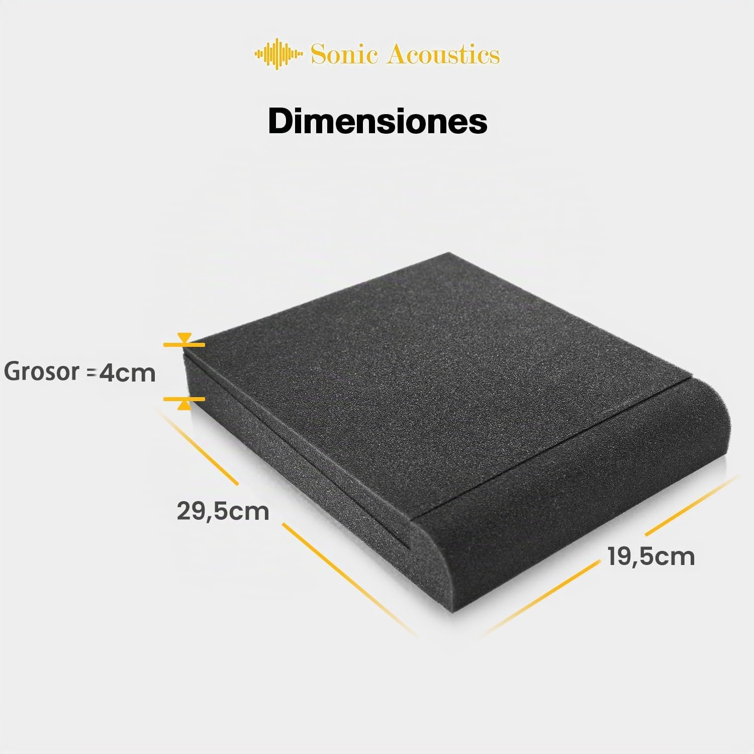 Sonic Acoustics Almohadillas de Aislamiento Acústico, 2 piezas, Espuma Acústica para Altavoz de Monitor de Estudio de 12,7 cm (5 pulgadas), Negro
