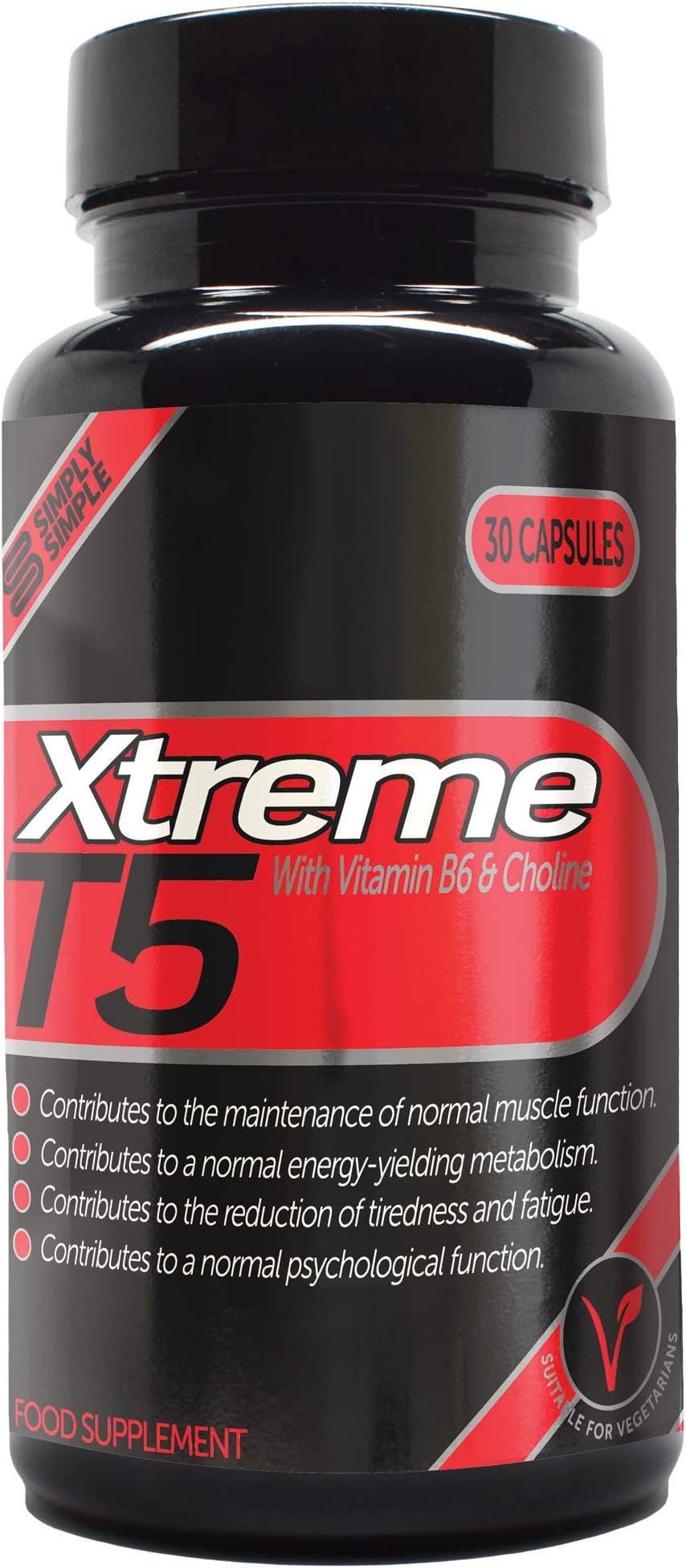 Xtreme T5 Fat Burners by Simply Simple | Vegetarian Safe T5 Slimming Pills | Unisex Weight Loss Tablets for Men & Women with The added benefits of Vitamin B6, Vitamin D & Choline.