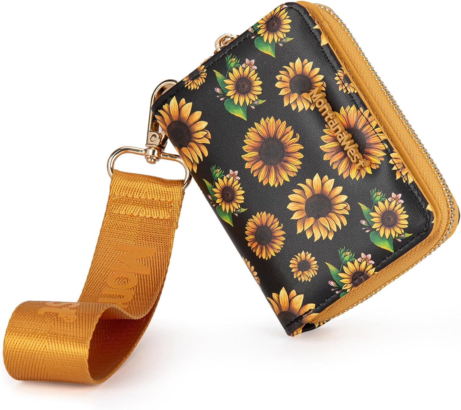 Montana West Small Sunflower Wallet for Women Female Ladies with a Detachable Wristlet Women’s Wallet with Rfid Blocking Lining Minimalist Lightweight & Easy to Carry