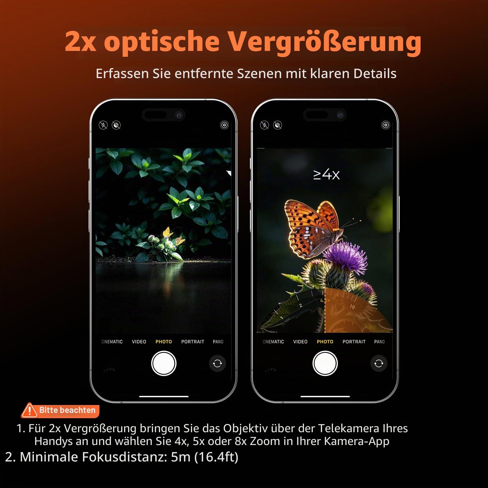 SMALLRIG 2X Vergrößerungs-Teleobjektiv & Makro-Kit für iPhone 17/16/15 Pro Max, optischer Zoom-Telekonverter mit 2 Makro-Objektiven, kompatibel mit Smartphone 4x/5x/8x Telekamera, T-Mount-5334