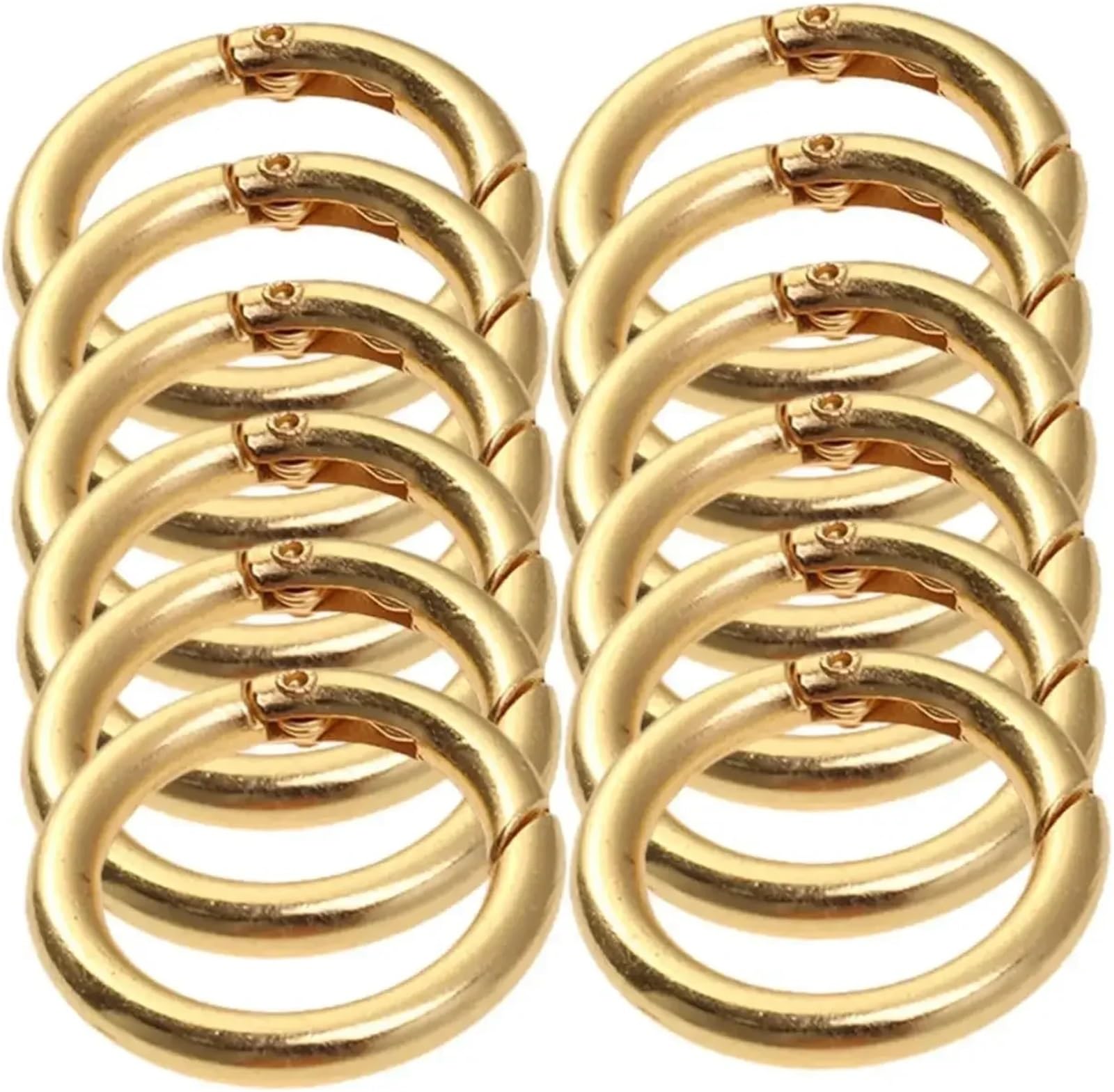 25pcs Metal O Ring Spring Clasps for DIY Jewelry Openable Round Carabiner Keychain Bag Clips Hook Dog Chain Buckles Connector for Keyrings,Wallets(Gold,26mm)