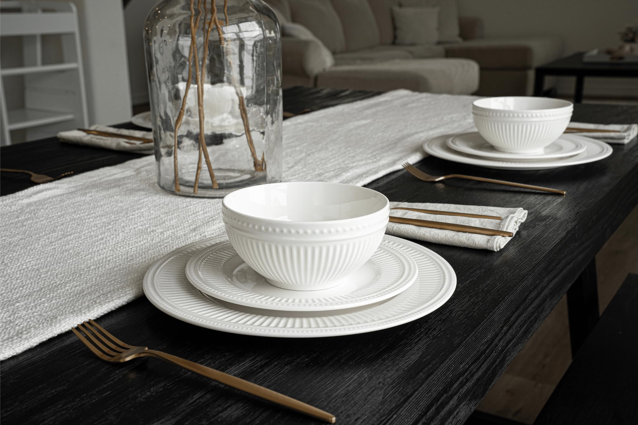 Santorini Bone China Dinnerware Set - 12 Piece -2 Santorini Bone China Dinnerware Set - 12 Piece -2