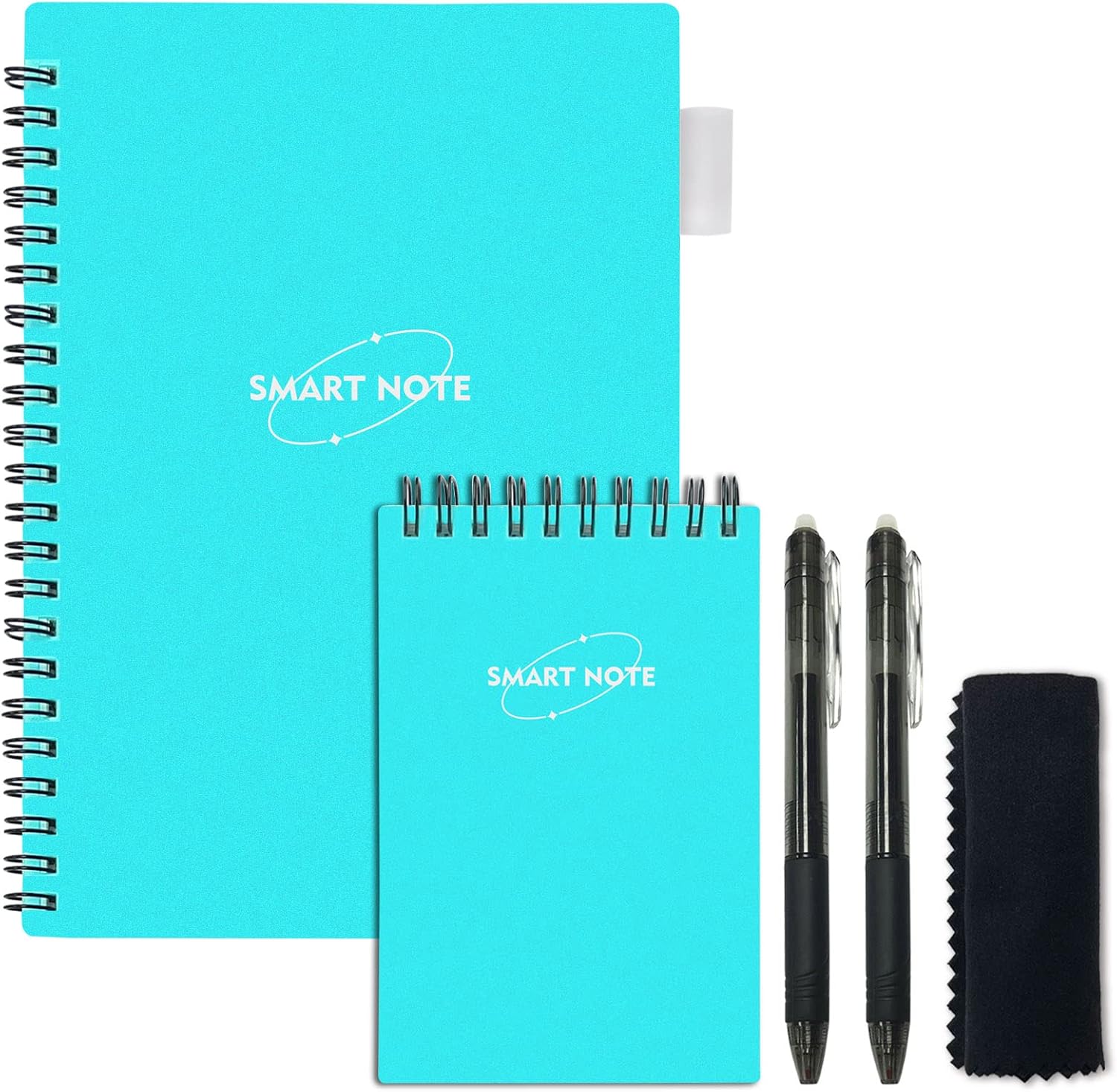 Smart Reusable Notebooks Set, Eco-Friendly Planner Organizer Notebook(5.9''x8.5''), Mini Pocket Dot-Grid Notepad(3.5''x5.5'')(Turquoise)