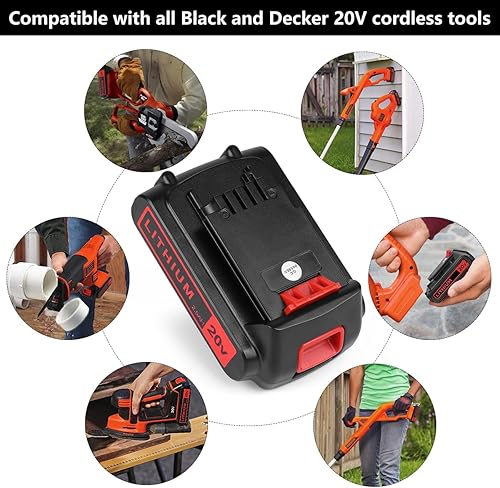 Miniatura 3 de KINGTIANLE Batería de litio de 2.5Ah 20V Max Reemplazo para batería de litio Black and Decker 20V LBXR20 LBXR20-OPE LB20 LBX20 LBX4020 LBX4020