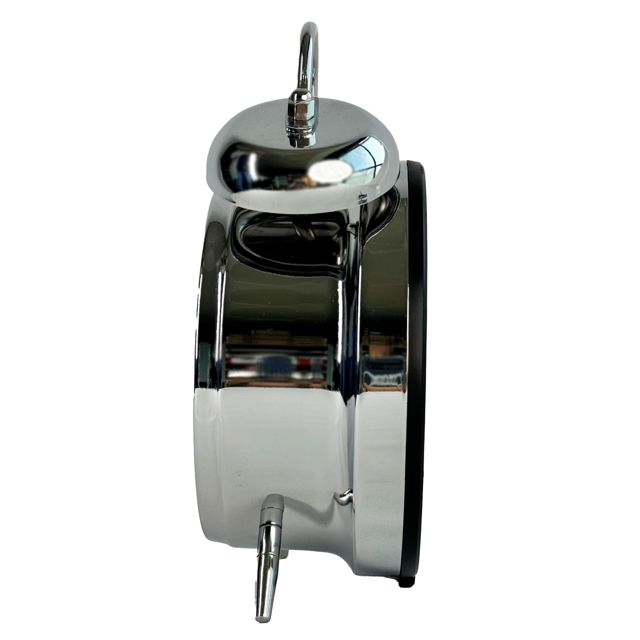 SILVA Schneider URW 240 - Radio de reloj retro con función despertador, doble campana, pantalla regulable, temporizador para dormir, despertador con timbre o radio, cromo