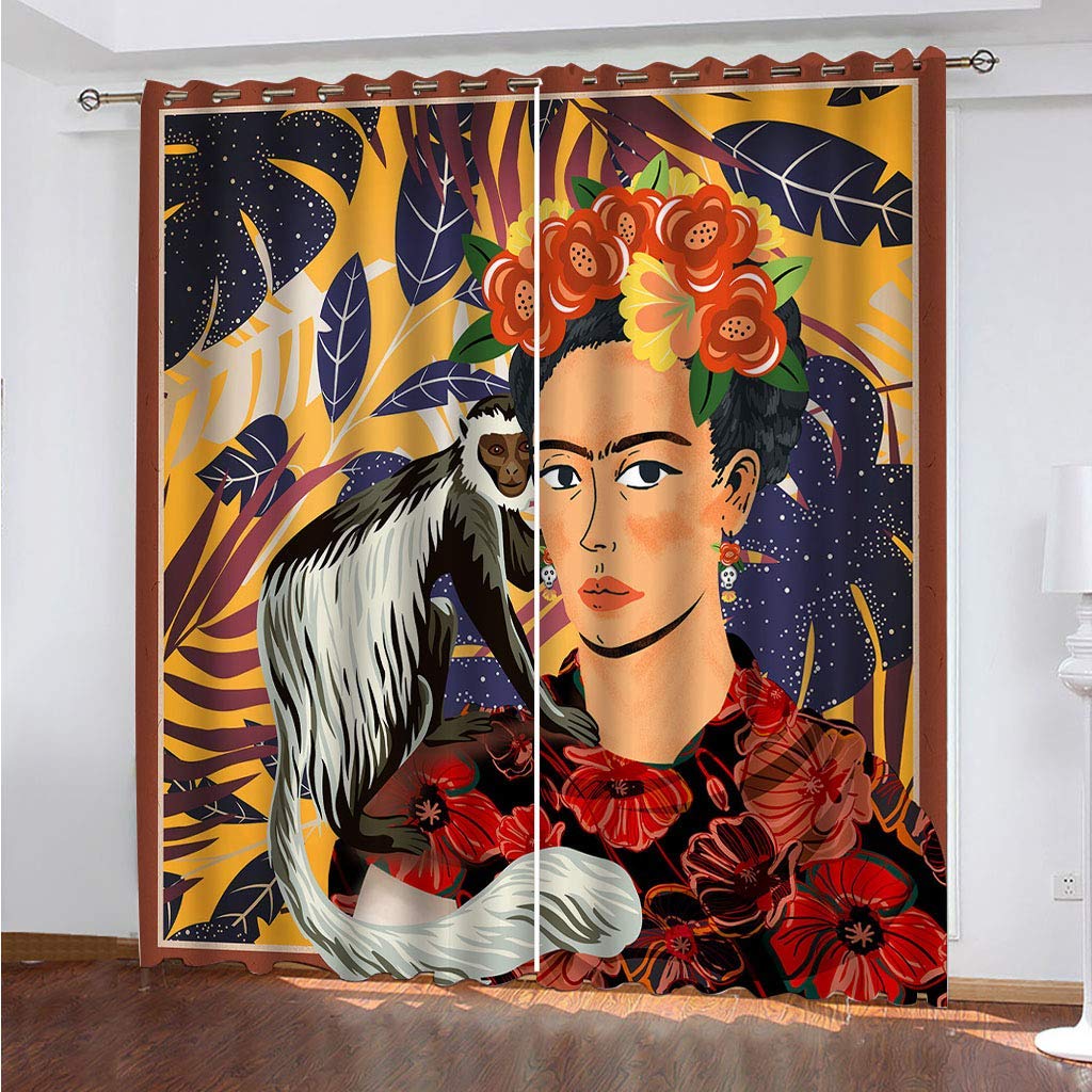 Rideau occultant isolant à oeillet motif floral et animaux 234x230 cm maison