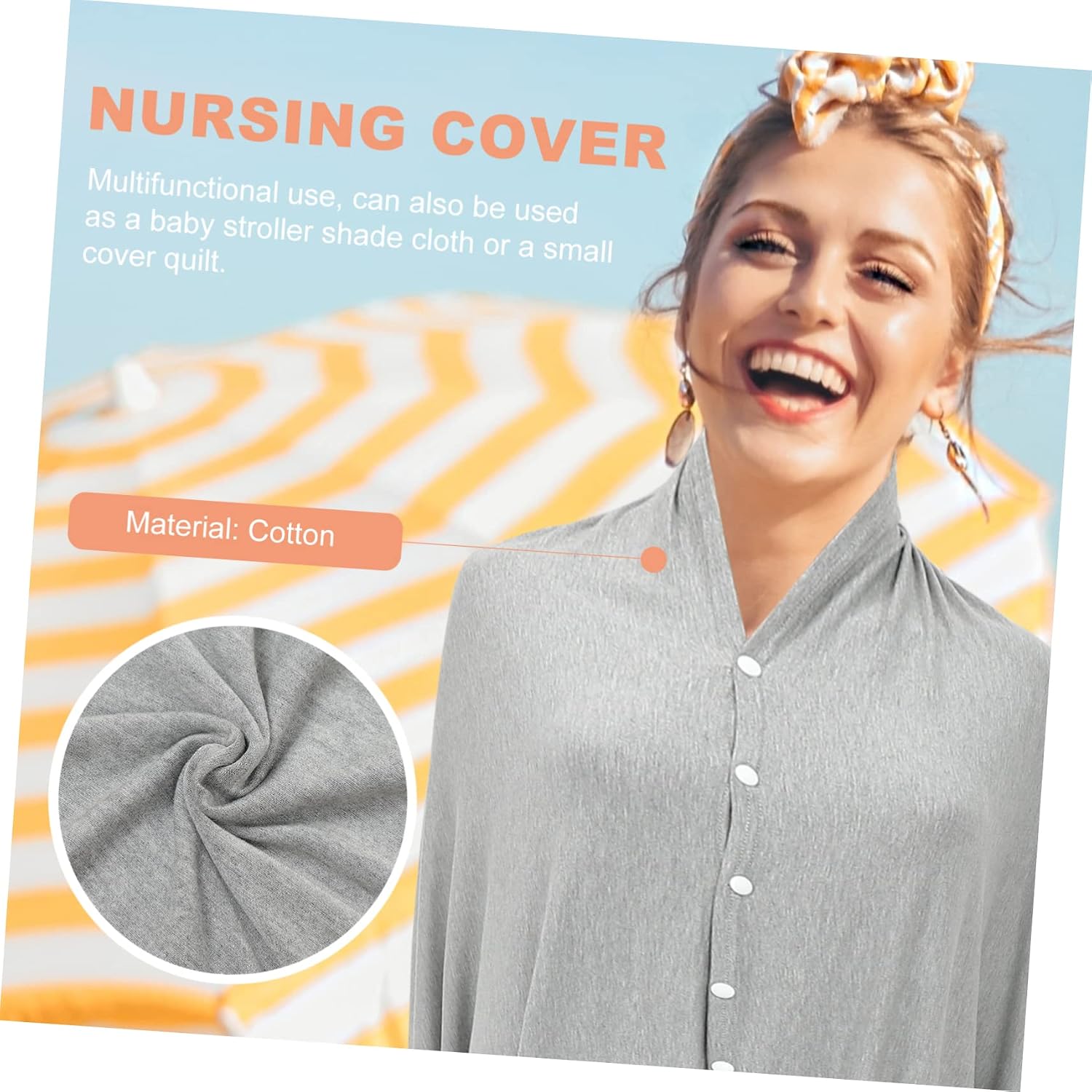 Yardwe Cloak Nursing Cover Cotton Breastfeeding Towel for Comfortable Outdoor Feeding Reusable and Washable Design for Moms and Skin Friendly Material