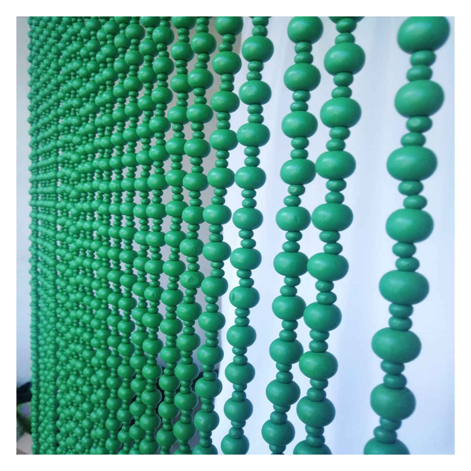 Design Classico Perline Tonde Verdi Tende for Porte Legno Corda Di Perline Divisori Armadi Stringa Dello Schermo Massiccio Tenda Di Perline Per Porte,Verde,27strands60x215cm
