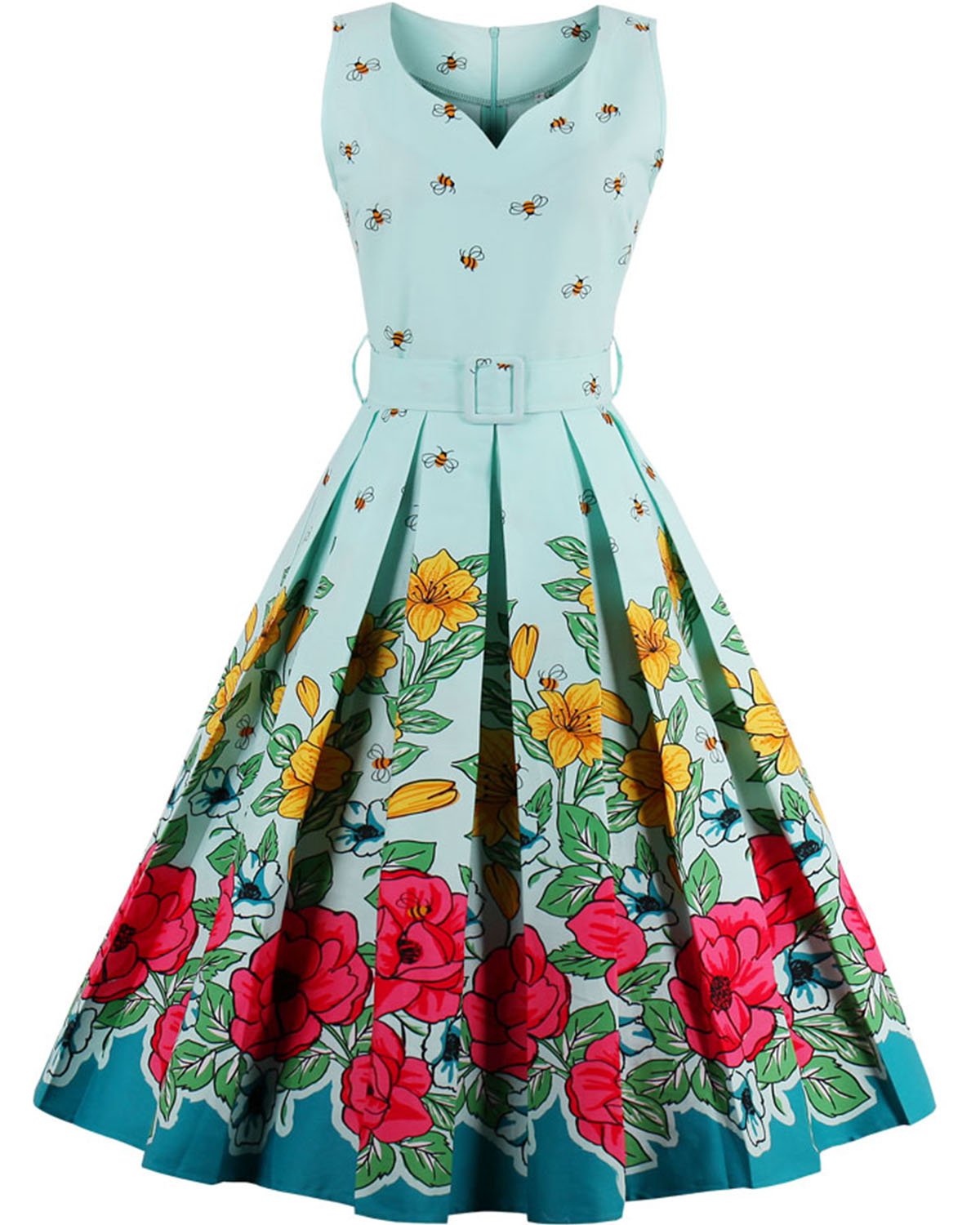 open lace back dress Vintage Swing Dress for Women 1950S 60S Retro Garden Party Picnic Dres –  Roja Fashion House