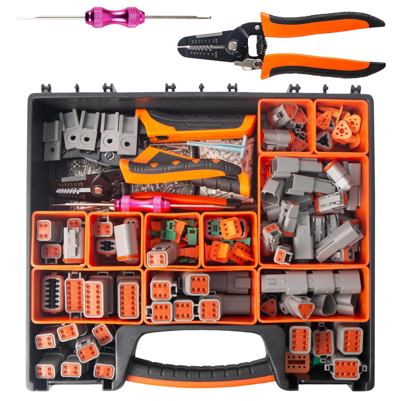 Kit de connecteurs Deutsch 924 pièces, connecteurs électriques automobiles avec outil de sertissage, connecteurs à 2, 3, 4, 6, 8, 12 broches, ensemble d'outils d'extraction Wedgelock et broches pour