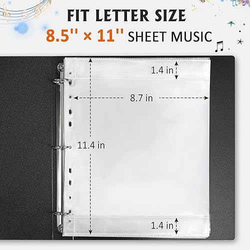 Miniatura 2 de Carpeta de partituras, carpeta de música tamaño carta, capacidad de 80 páginas, carpeta de coro para escribir, compatible con papel de 8.5 x 11