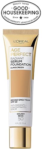 Vista 83 de L'Oreal Paris Age Perfect - Base de suero radiante con factor de protección solar (SPF) 50, marfil, 1 onza líquida 010 Marfil