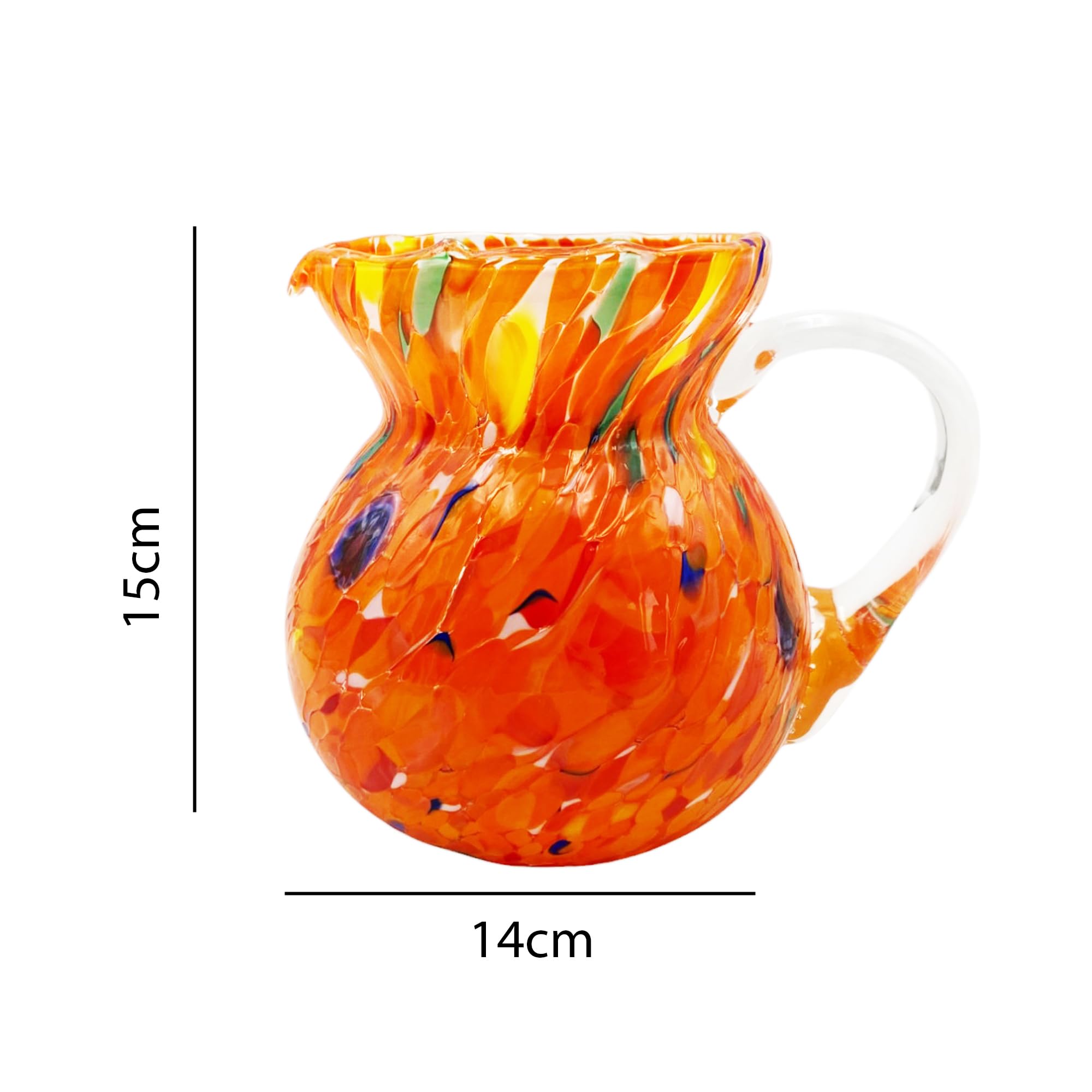 MurArt Brocca in Vetro di Murano 1000 ml Collezione MAREA Alta 15cm Lavorato a Mano