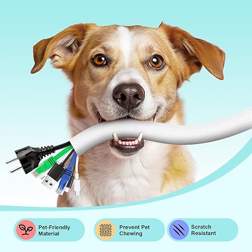 Miniatura 5 de AGPTEK Funda de cable, telar de alambre automotriz, resistente al calor, cubierta de protección de cable de tubo de manga dividida trenzada para