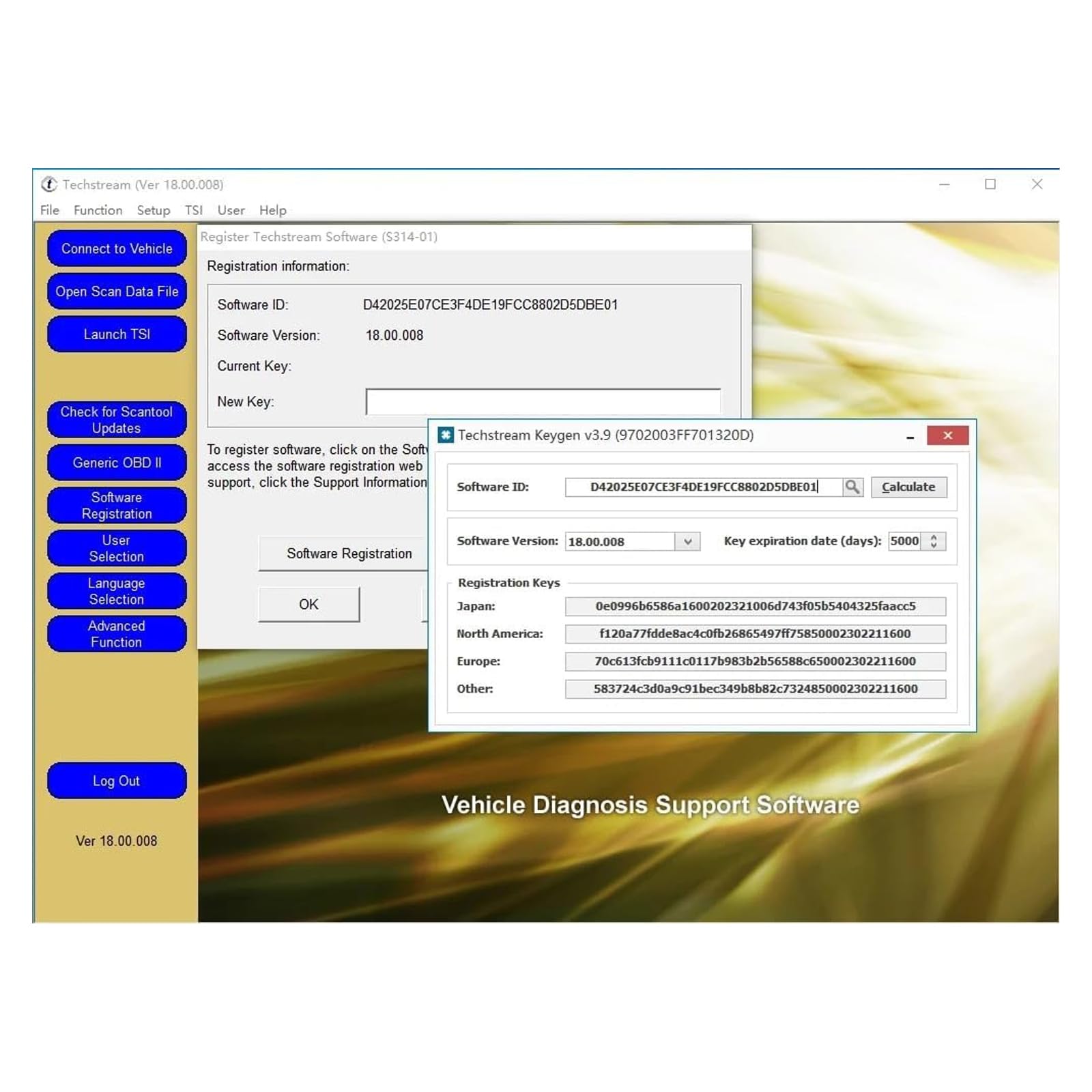 VCI J2534 OBD2 USB-Diagnosekabel, Software V16.00.017 & Firmware V1.4.8, ECU-Codierung, Programmierung und OBDII-Scan-Tool, 16-polige Schnittstelle, kompatibel mit Windows XP/7/10, Treiber-CD im