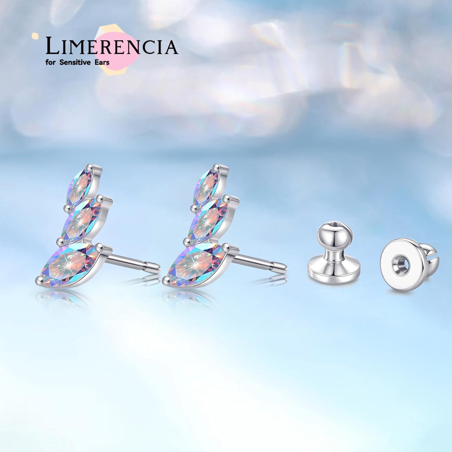 Limerencia F136 Pure Titanium Hypoallergenic Implant Grade Studs, G23 Small Dainty Cubic Zirconia Earrings for Women's Sensitive Ears - Image 4