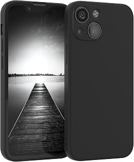 EAZY CASE - Silikonhülle für iPhone 13 Mini Hülle Silikon Case Schwarz weich stoßfeste Handyhülle Schutzhülle mit Kameraschutz Dünn Premium Schutz Cover TPU Phone Bumper in Mattschwarz