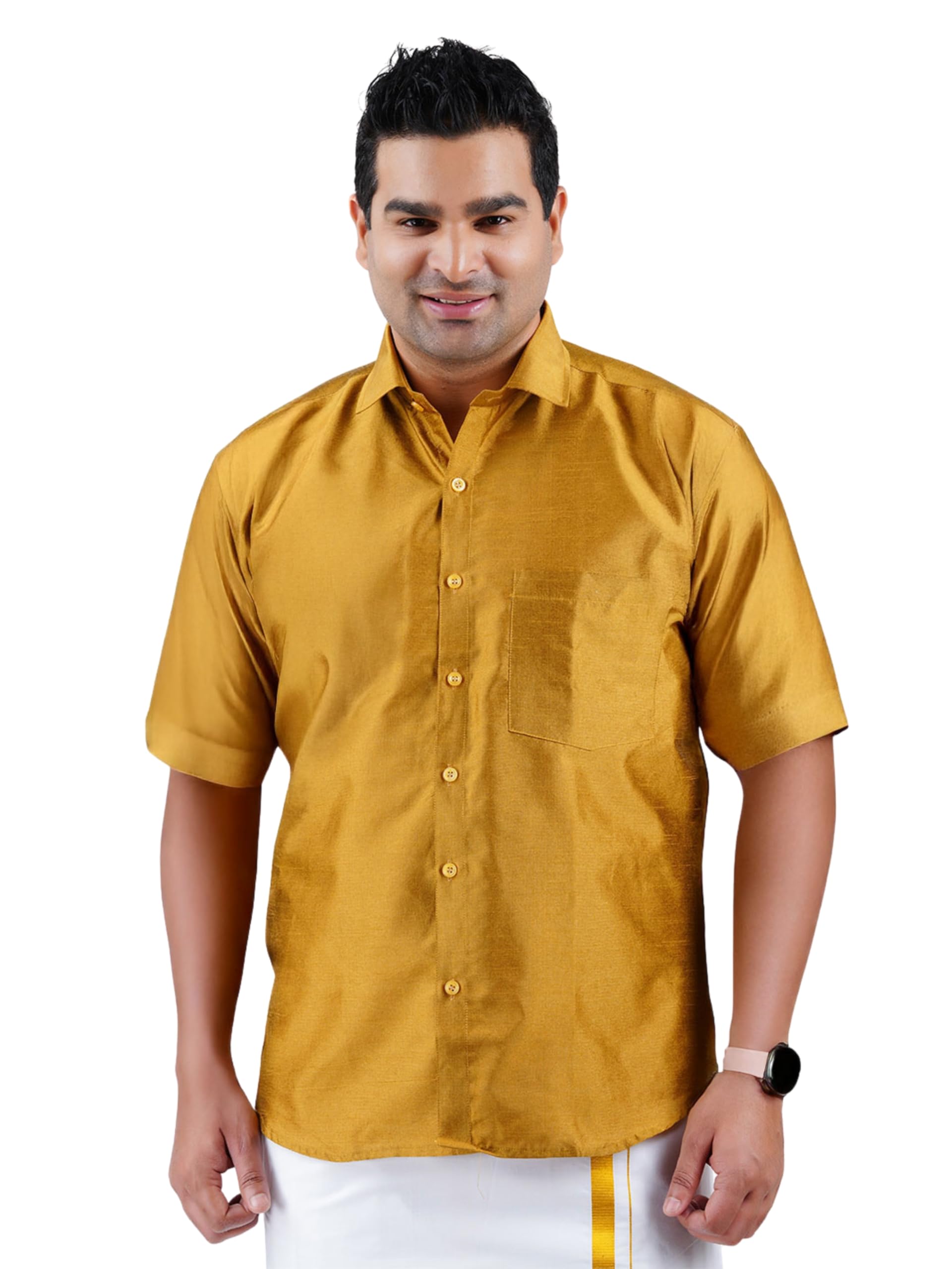 PRAKASAM COTTON Mens Formal/Dupion Silk Slim Fit Half/Full Sleeve Shirt - Look Trendy & Handsome