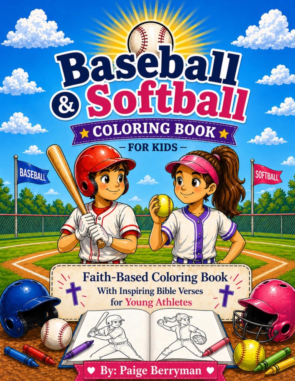 Baseball & Softball Coloring Book