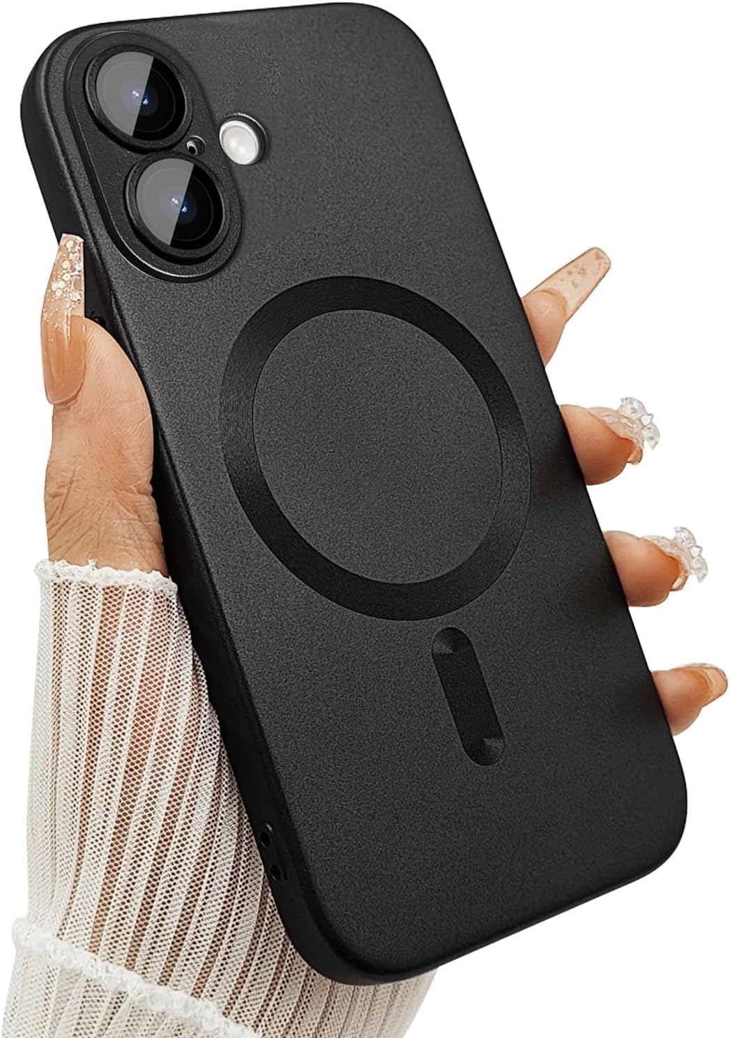 DIZORO Magnetic Case for (iPhone 17 Case) [Compatible with MagSafe][Built-in Camera Lens Protector] Slim Soft Silicone Bumper Shockproof Metallic Luster Back Cover Phone Case (Black) — Amazon image 8