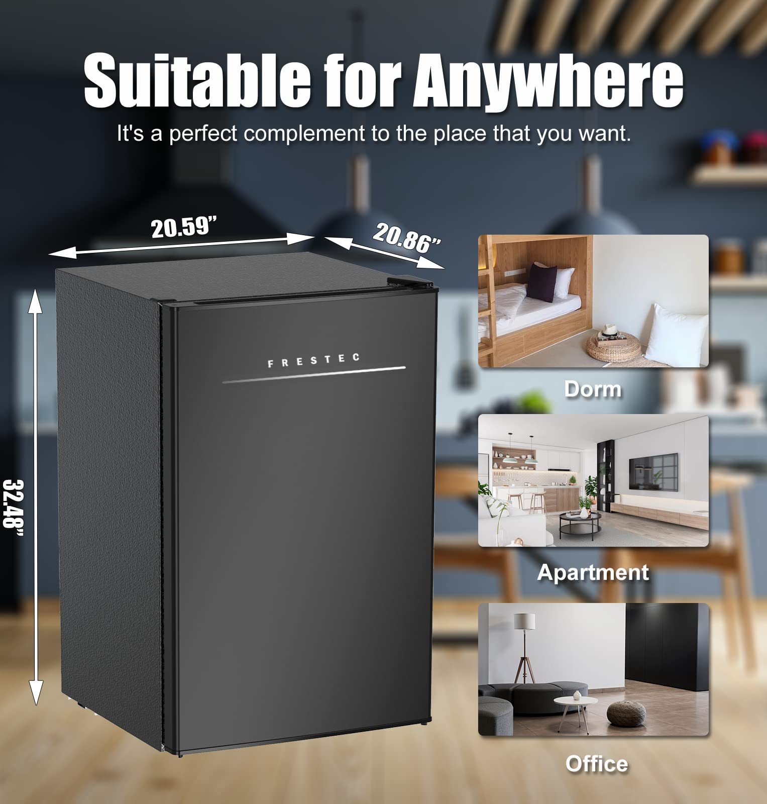 4.5 Cu.Ft Compact Fridge Mini Refrigerator With Freezer Small Refrigerator Auto Defrost,Super Quiet,6 Adjustable Mechanical Thermostat,Energy Saving,LED Inside For Room Dorm Office (Black) on Fridge.com - View 4