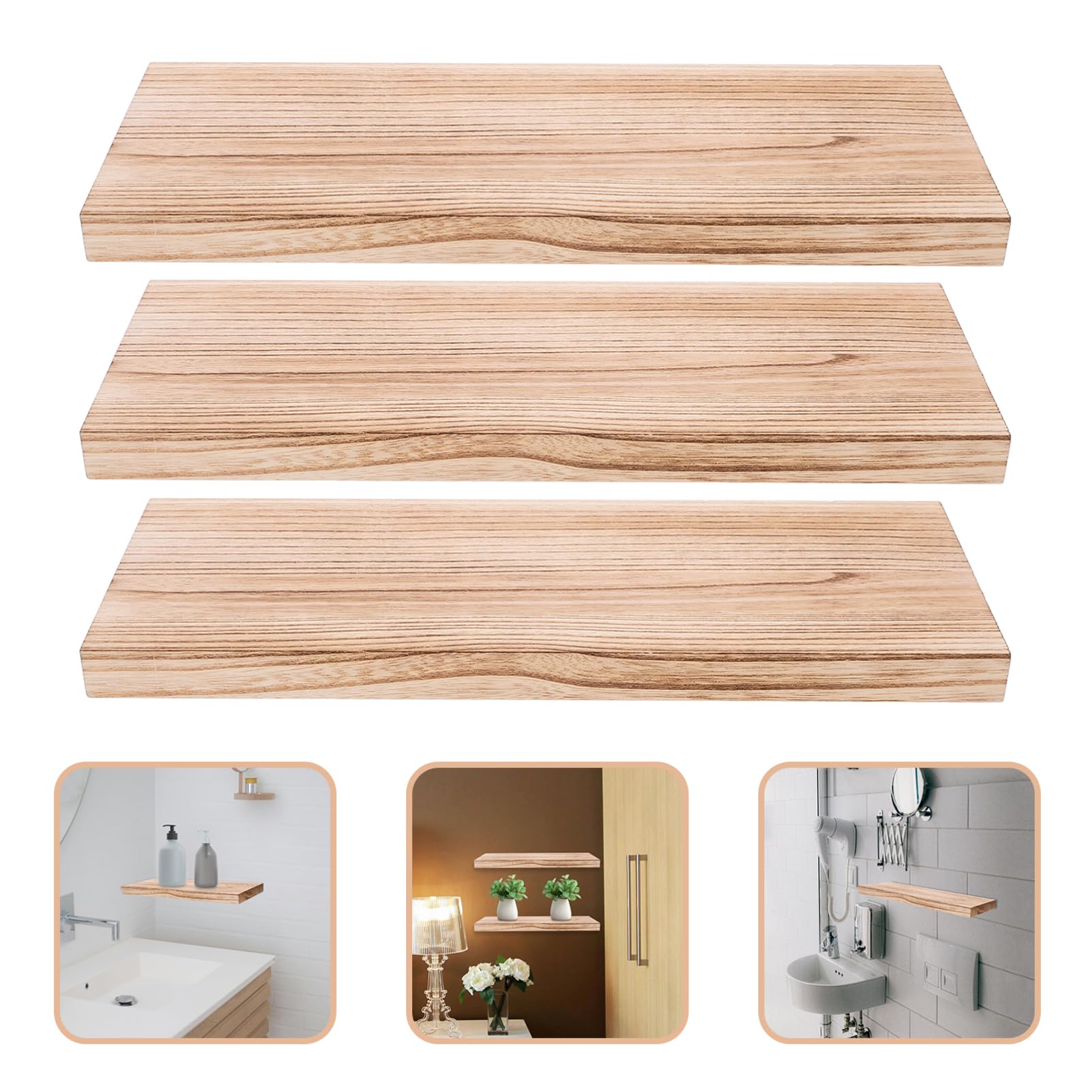 Estantes Flotantes de Madera para Pared 3 Piezas, Montaje