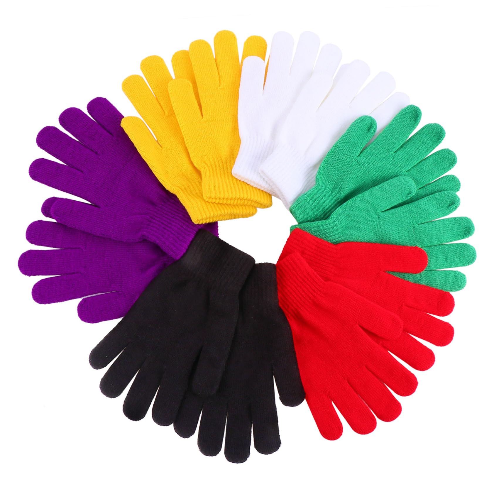 BESPORTBLE Solid Cycling Gloves 6 Pairs Knitted Warm Gloves Men's and Women's Cashmere Mittens