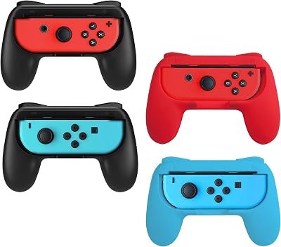 Joy Con Grips Compatible with Nintendo Switch, Handle Kit for Nintendo Game Switch Joy Con Controller 4 Pack (Matte Finish)
