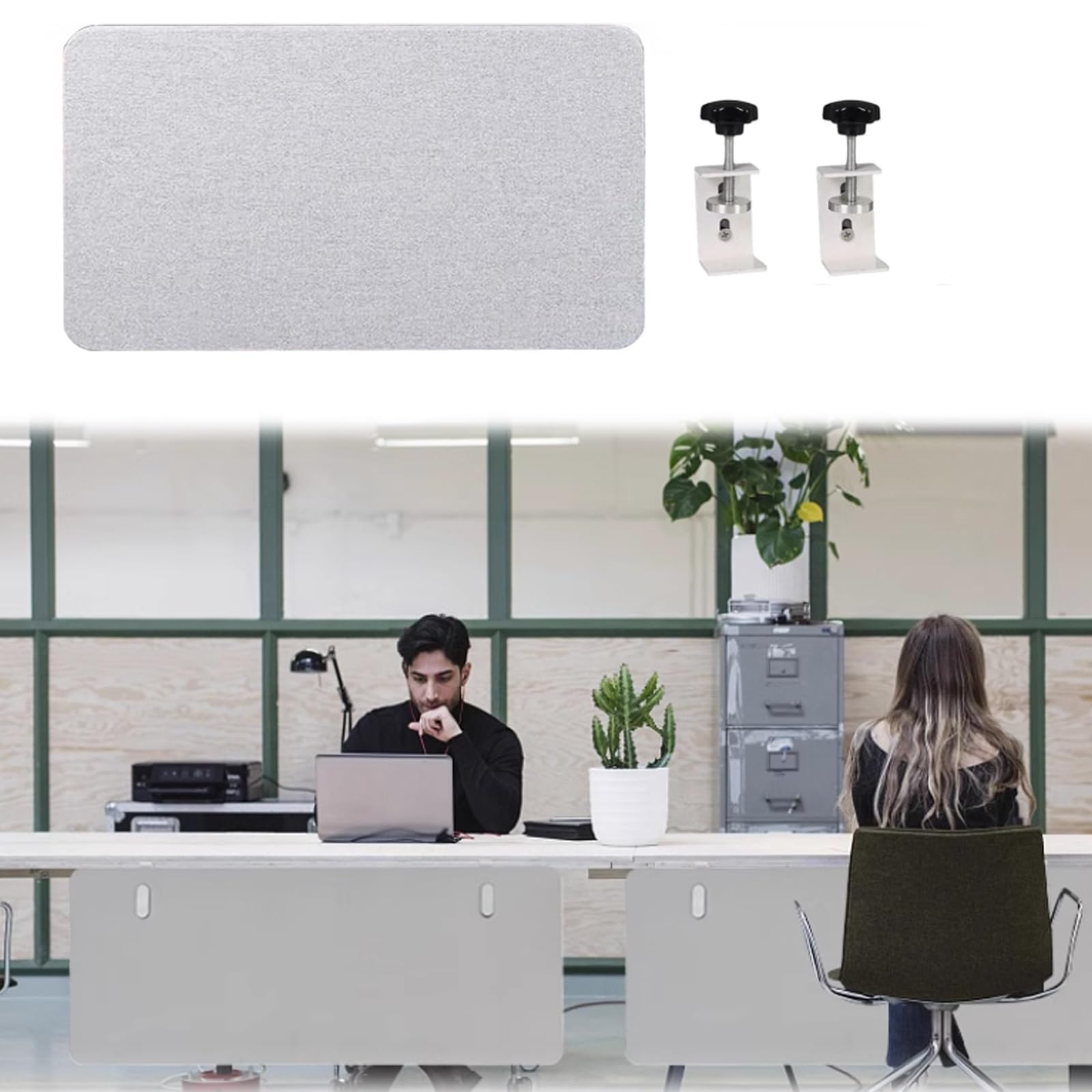 Pannello divisorio da scrivania da ufficio alto 60 cm, insonorizzato, per ridurre il rumore e controllo delle distrazioni visive, lunghezza 78 cm, ideale per spazi di lavoro